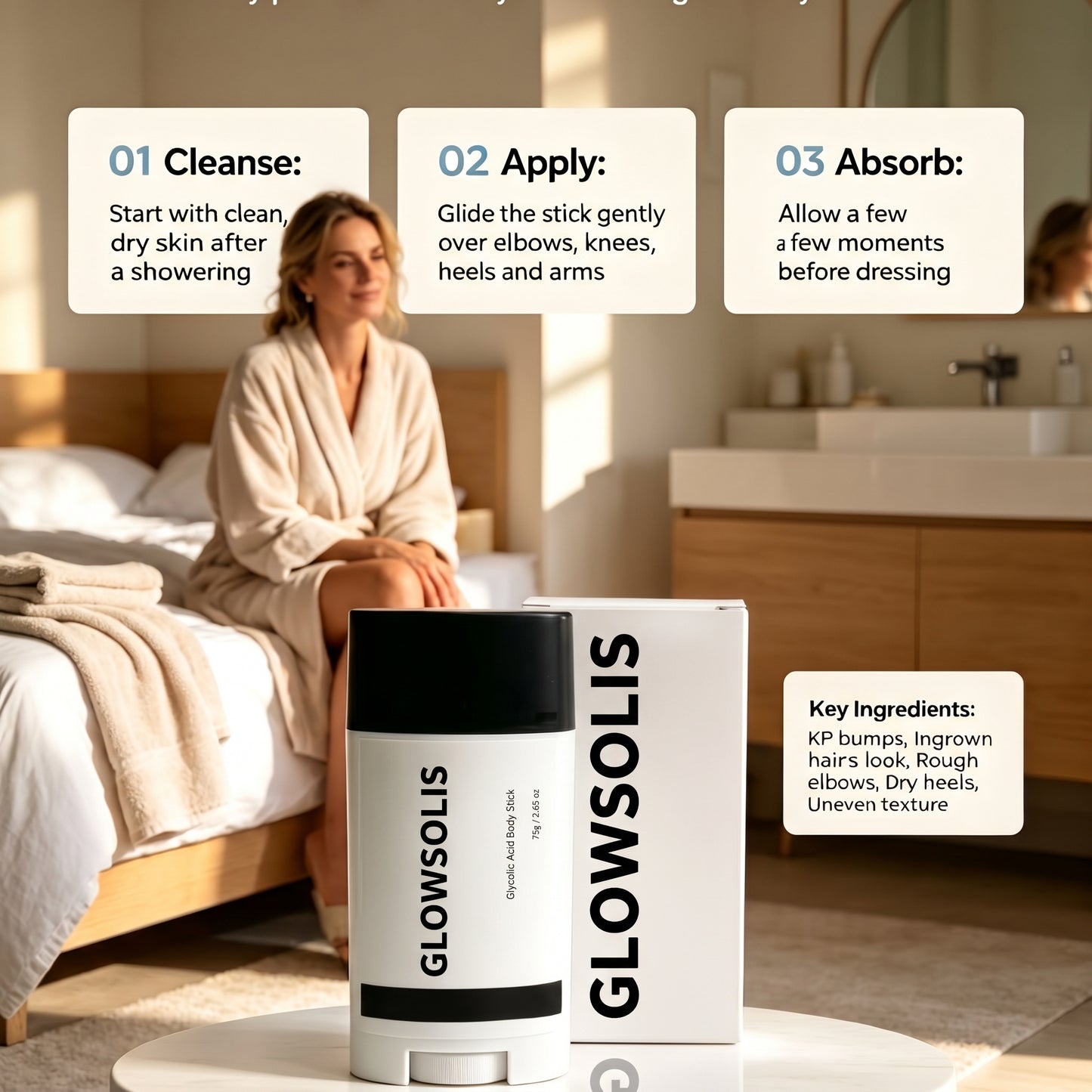 Glycolic acid smoothing stick